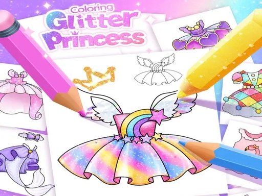 Princess Coloring Glitter For Girl Online